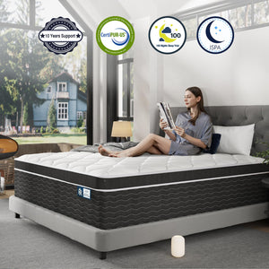 12-Inch California King Hybrid Mattress | Cooling Gel Memory Foam & Pocketed Spring