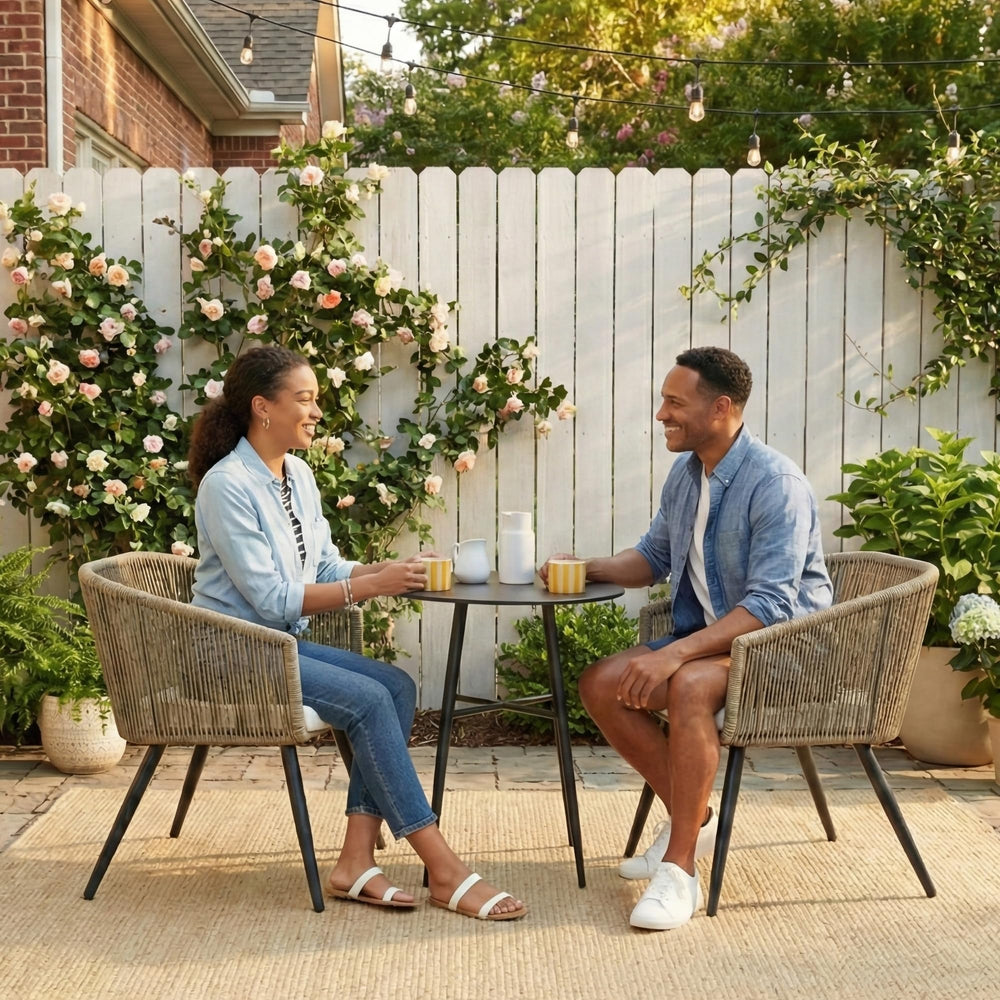 Wicker Patio Dining Chairs Set of 2