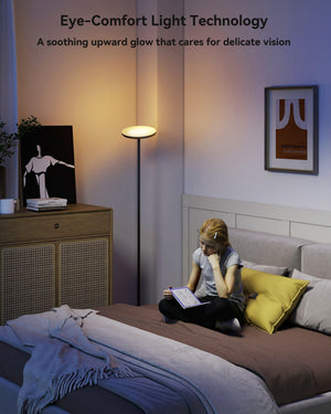 LED Torchiere Floor Lamp with Remote & Foot Switch