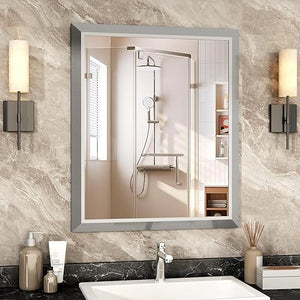 Metal Frame Rectangle Wall Mirror 36x30 Inch