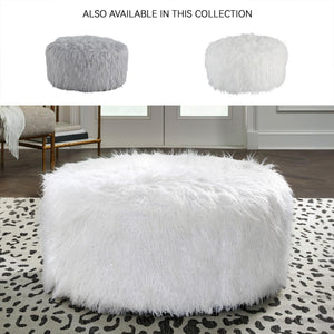 Faux Fur Oversized Accent Ottoman