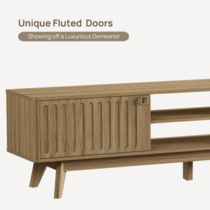 70" Fluted TV Stand with Storage Cabinets