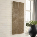 Rustic Sunburst Wood Wall Sculpture – Brown
