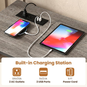 4-Piece Counter Height Bar Table Set with Power Outlet