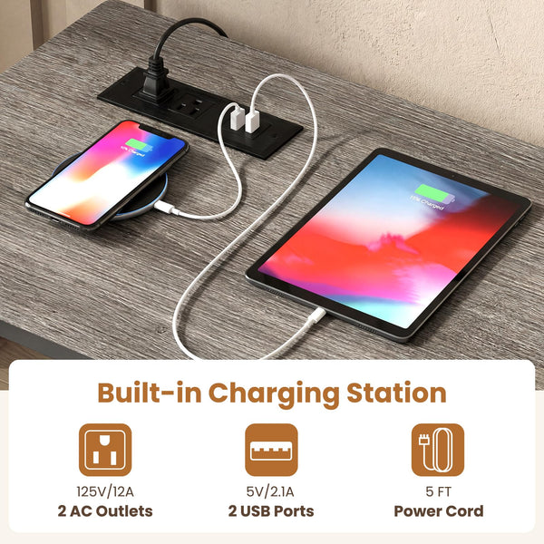 4-Piece Counter Height Bar Table Set with Power Outlet