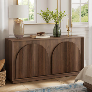 Fluted Sideboard Buffet Cabinet with Storage, 65"