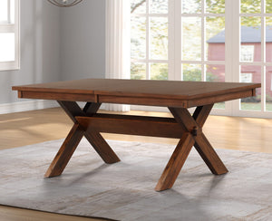 6-Piece Extendable Trestle Dining Set with 4 Chairs and Bench