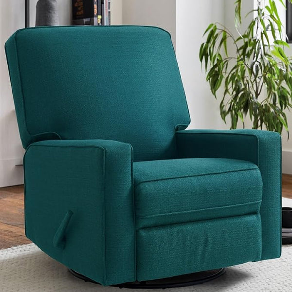 Swivel Glider Rocker Recliner Chair – High Back, Deep Seat, Linen Fabric