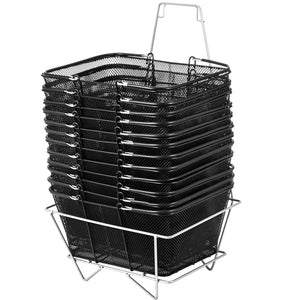 Metal Shopping Baskets with Handles – Set of 12