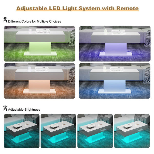 LED Coffee Table with 16-Color Lights