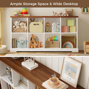 8-Cube Storage Organizer with Farmhouse Bookshelf
