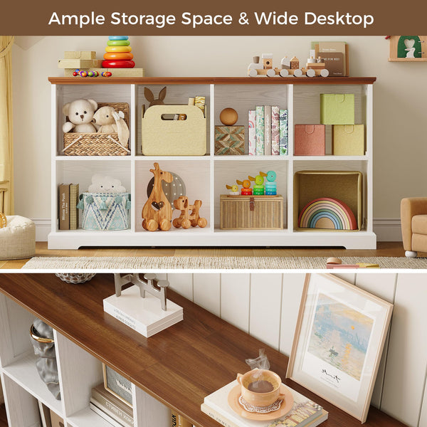 8-Cube Storage Organizer with Farmhouse Bookshelf