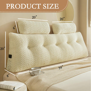 Wedge Backrest Pillow with Neck Roll Pillows – King, Full & Twin