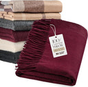 Cashmere Throw Blanket with Fringe – 60 x 54 Inch