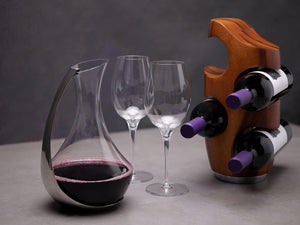 Acacia Wood Countertop Wine Rack 4 Bottle