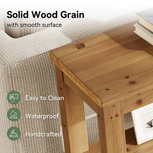 63-Inch Solid Wood Console Table with 6 Storage Cubes