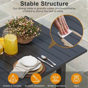 Expandable Aluminum Outdoor Dining Table 6-10 Person