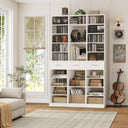 Tall Bookcase with Drawers & Adjustable Shelves – 9-Tier Wide Storage Cabinet