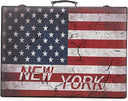 Vintage Leather Suitcase Set with Wooden Frame