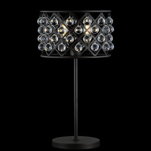 22.5" Oil Rubbed Bronze 2-Light Crystal and Iron Table Lamp