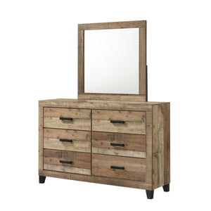 Queen Farmhouse Bedroom Set - 6 Piece with Dresser, Mirror, Chest & 2 Nightstands