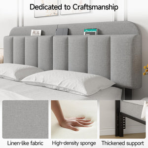 Upholstered Headboard with LED Lighting & Storage