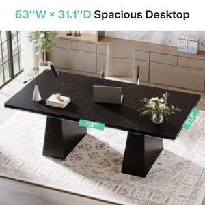 63-Inch Executive Desk with Double Pedestal