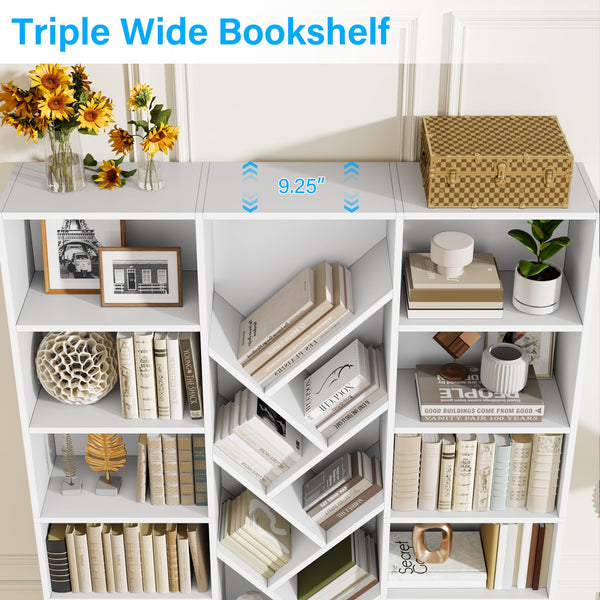 6-Tier Tree Bookshelf with 13 Open Compartments