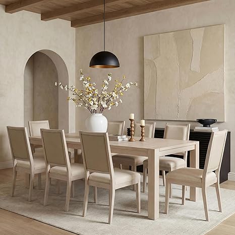 Extendable Dining Table Set with Upholstered Chairs