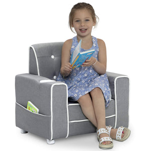 Kids Upholstered Chair with Cup Holder and Storage Pockets