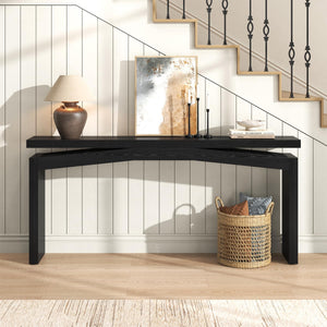 63-Inch Wooden Console Table for Entryway & Living Room