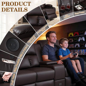 Recliner Loveseat with Massage & Heat