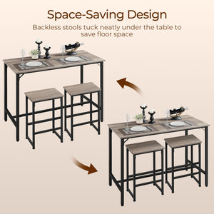 3-Piece Counter Height Dining Table Set with Bar Stools