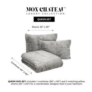 3D Faux Fur Comforter Set with Shams – Queen & King