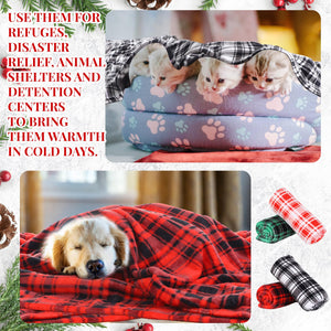 Christmas Buffalo Plaid Flannel Throw Blankets – 32-Pack, 60x50 Inches, Multicolor
