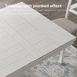 Extendable Farmhouse Dining Table with Removable Leaves – Seats 8