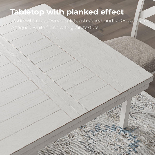 Extendable Farmhouse Dining Table with Removable Leaves – Seats 8