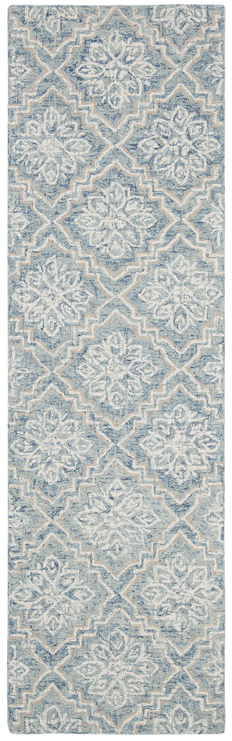 Abstract Wool Runner Rug 2'3" x 8' – Geometric Hand-Tufted, High Traffic