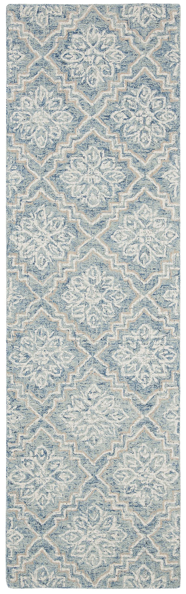 Abstract Wool Runner Rug 2'3" x 8' – Geometric Hand-Tufted, High Traffic