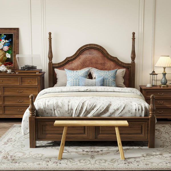 36-Inch Solid Elm Wood Bench – Handmade Mortise & Tenon, Seats 2–3, Natural Wood