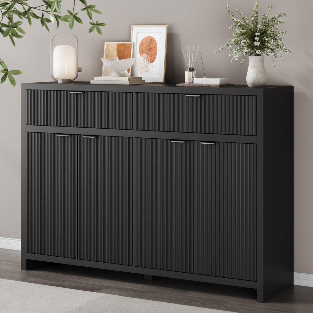 55" Fluted Buffet Cabinet with Storage & Sideboard