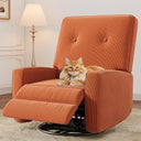 Swivel Rocking Glider Recliner Chair with Adjustable Backrest & Footrest
