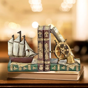 Nautical Pirate Ship Bookends