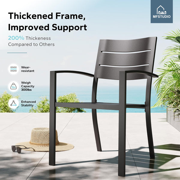 Stackable Metal Outdoor Patio Dining Chairs