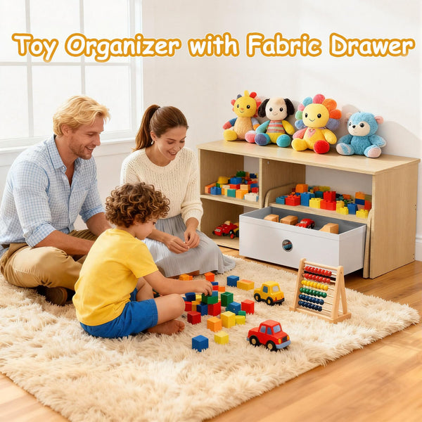 Kids Bookshelf with Reading Nook and Storage Bench