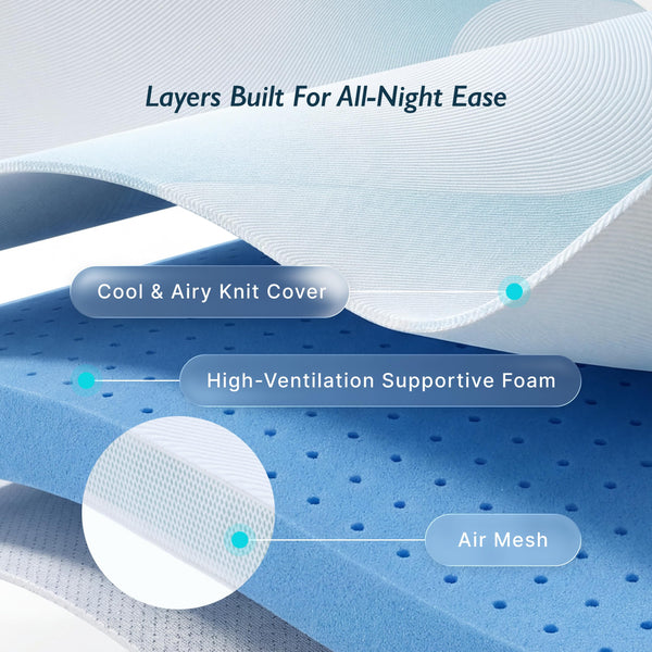 3-Inch Cooling Mattress Topper with Breathable Foam & Washable Cover