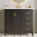 36-Inch Black Bathroom Vanity with Sink and Storage