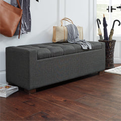 Tufted Storage Bench with Hinged Lid