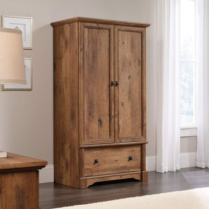 Armoire Wardrobe Closet with Garment Rod & Storage Drawer