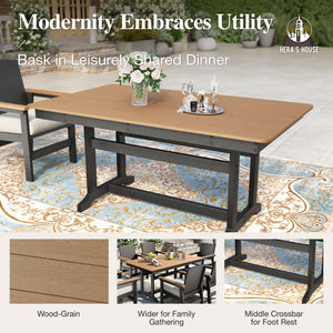7-Piece HDPE Outdoor Dining Set with Cushions